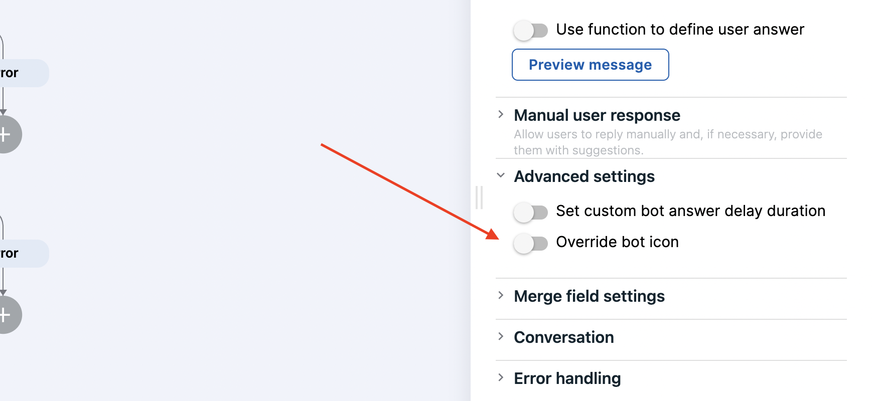 Step configuration preview